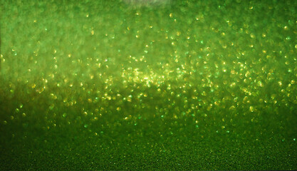 glittering green background texture for christmas decorations, selection focus
