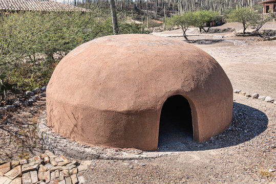 Clay hut made for purification ritual through heat