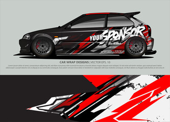 race car Livery for vehicle wrap design vector 
