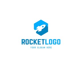 Rocket logo design concept. Launch, rocket, startup icon. Modern rocket space logo icon vector template