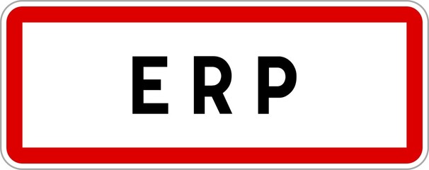 Panneau entrée ville agglomération Erp / Town entrance sign Erp