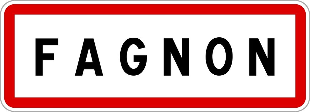 Panneau entr&eacute;e ville agglom&eacute;ration Fagnon / Town entrance sign Fagnon