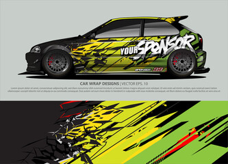 race car Livery for vehicle wrap design vector 
