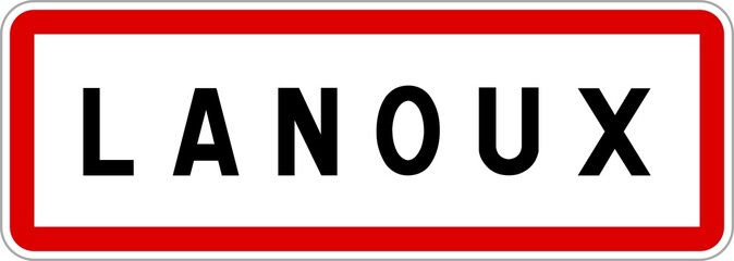 Panneau entrée ville agglomération Lanoux / Town entrance sign Lanoux