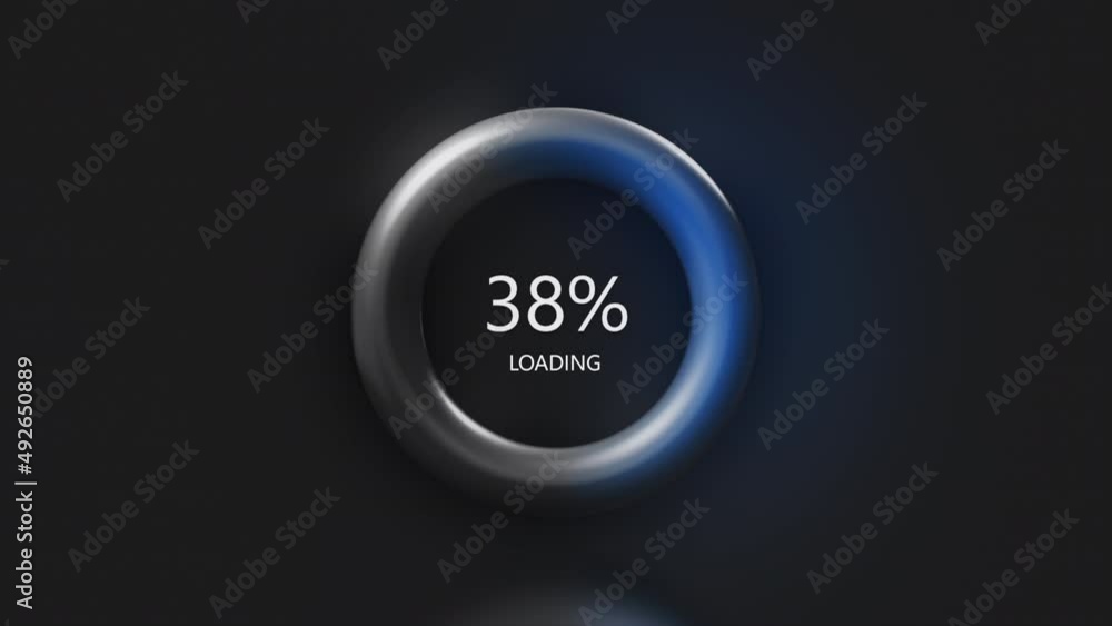 Poster 3d ring with loading percentages. motion. modern interface design for data loading. ring with indica