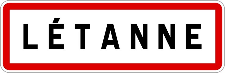Panneau entrée ville agglomération Létanne / Town entrance sign Létanne