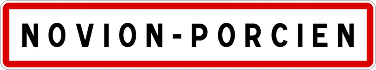 Panneau entrée ville agglomération Novion-Porcien / Town entrance sign Novion-Porcien