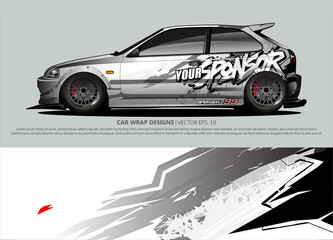 race car Livery for vehicle wrap design vector 
