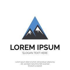 Mountain Snow and Landscape Logo Design Premium Vector