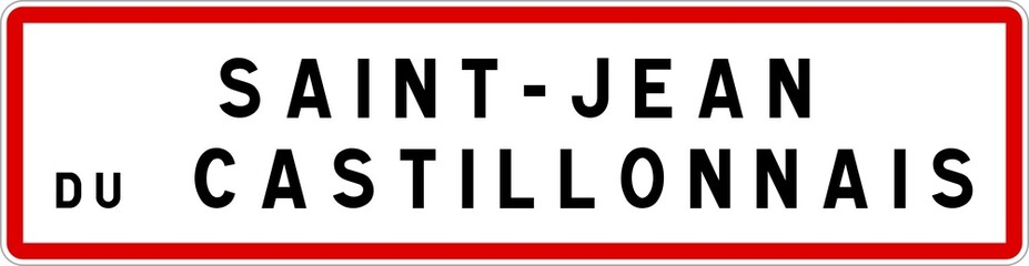 Panneau entrée ville agglomération Saint-Jean-du-Castillonnais / Town entrance sign Saint-Jean-du-Castillonnais