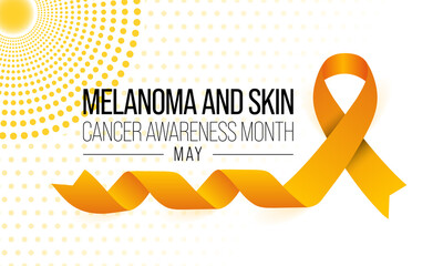 Melanoma and skin cancer awareness month observed every year in May, Exposure to ultraviolet (UV) rays causes most cases of melanoma, the deadliest kind of skin cancer. Vector illustration.
