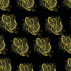 Seamless pattern. Seamless pattern with swirls and lines