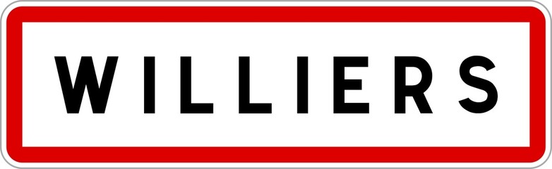 Panneau entrée ville agglomération Williers / Town entrance sign Williers