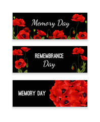 Memory Day Horizontal Banners