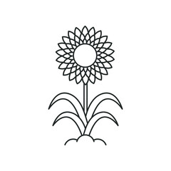 Flower line icon isolated on white background. Vector illustration