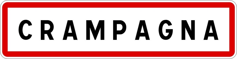 Panneau entrée ville agglomération Crampagna / Town entrance sign Crampagna