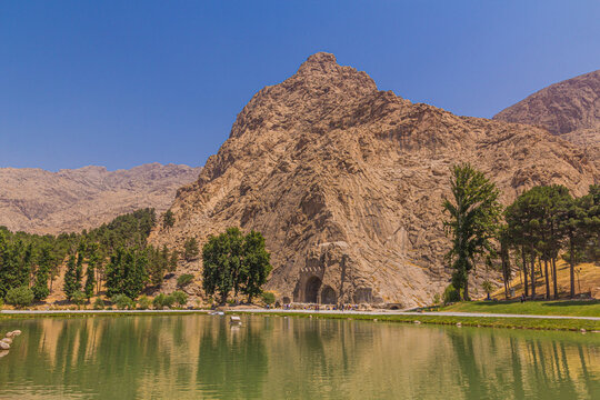 Pond at Taq-e Bostan in Kermanshah, Iran