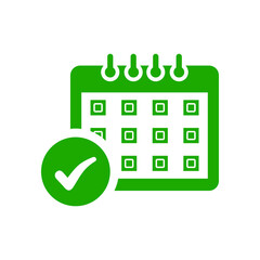 Appointment, calendar, date icon. Green vector sketch.