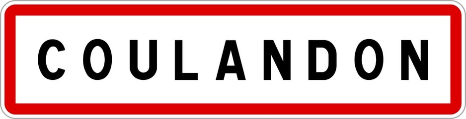 Panneau entrée ville agglomération Coulandon / Town entrance sign Coulandon