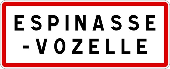 Fototapeta premium Panneau entrée ville agglomération Espinasse-Vozelle / Town entrance sign Espinasse-Vozelle