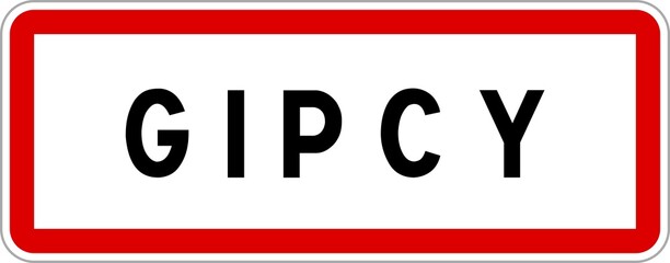 Panneau entrée ville agglomération Gipcy / Town entrance sign Gipcy