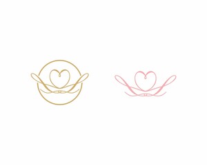 Letter L with heart shape Logo Icon 002