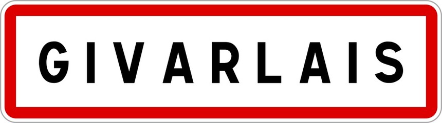 Panneau entrée ville agglomération Givarlais / Town entrance sign Givarlais