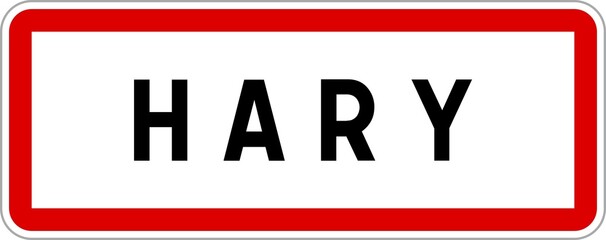 Panneau entrée ville agglomération Hary / Town entrance sign Hary