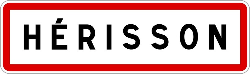 Panneau entrée ville agglomération Hérisson / Town entrance sign Hérisson
