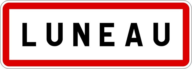 Panneau entrée ville agglomération Luneau / Town entrance sign Luneau