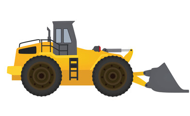 Obraz na płótnie Canvas Yellow bulldozer tractor. vector illustration