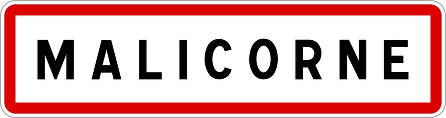 Panneau entrée ville agglomération Malicorne / Town entrance sign Malicorne