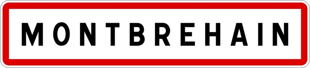 Panneau entrée ville agglomération Montbrehain / Town entrance sign Montbrehain