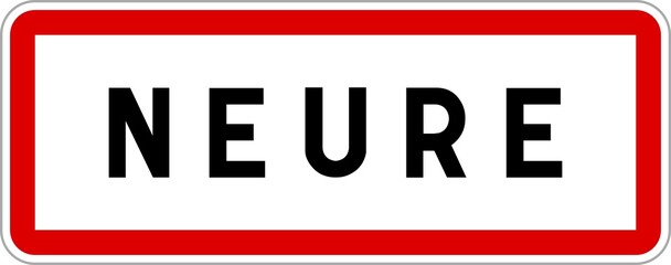 Panneau entrée ville agglomération Neure / Town entrance sign Neure