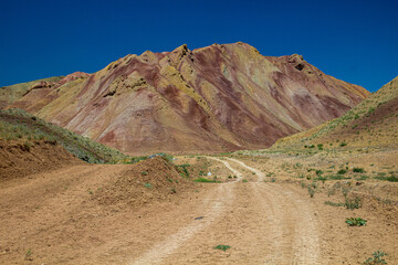 Multicolored rainbow Aladaglar mountains in Eastern Azerbaijan province, Iran