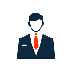 Business, man, person icon. Simple flat design concept.