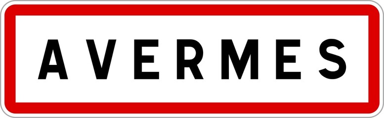 Panneau entrée ville agglomération Avermes / Town entrance sign Avermes