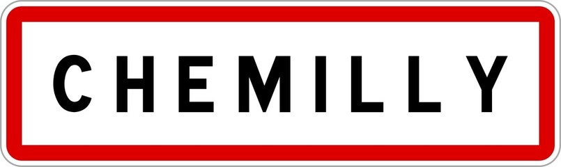 Panneau entrée ville agglomération Chemilly / Town entrance sign Chemilly
