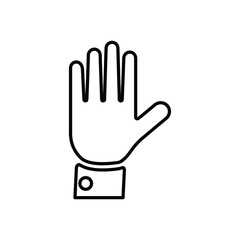 Gesture, hand, human outline icon. Line art sketch.