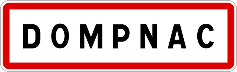Panneau entrée ville agglomération Dompnac / Town entrance sign Dompnac