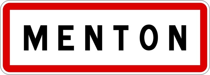 Panneau entrée ville agglomération Menton / Town entrance sign Menton