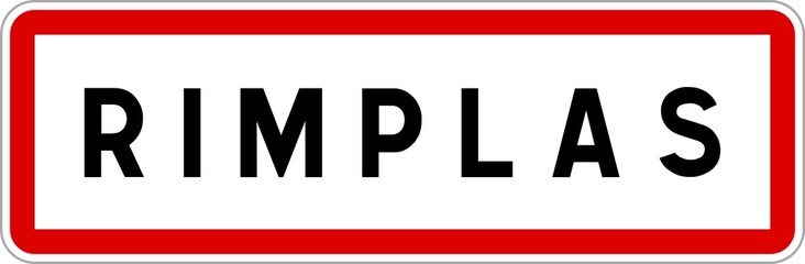 Panneau entrée ville agglomération Rimplas / Town entrance sign Rimplas