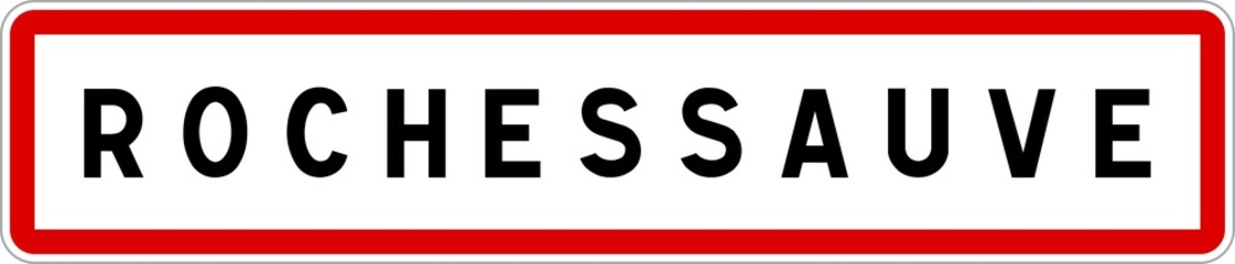 Panneau entrée ville agglomération Rochessauve / Town entrance sign Rochessauve