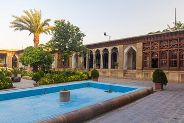 Courtyard of Zinat Al-Molk Historical House in Shiraz, Iran.