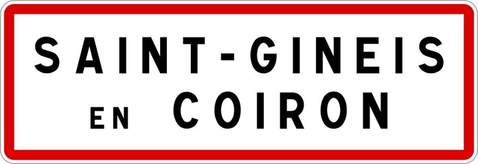 Panneau entrée ville agglomération Saint-Gineis-en-Coiron / Town entrance sign Saint-Gineis-en-Coiron
