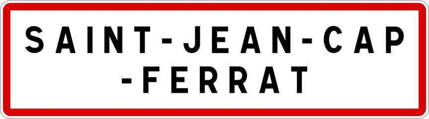 Panneau entrée ville agglomération Saint-Jean-Cap-Ferrat / Town entrance sign Saint-Jean-Cap-Ferrat