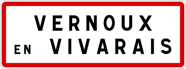 Panneau entrée ville agglomération Vernoux-en-Vivarais / Town entrance sign Vernoux-en-Vivarais