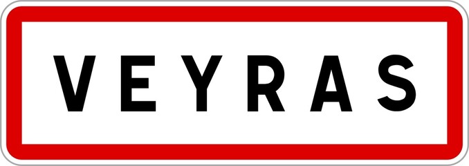 Panneau entrée ville agglomération Veyras / Town entrance sign Veyras