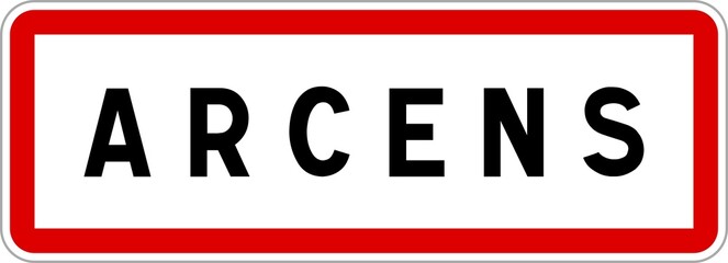 Panneau entrée ville agglomération Arcens / Town entrance sign Arcens