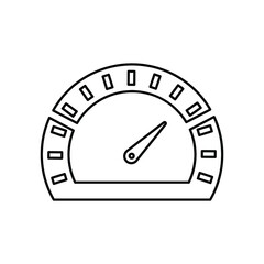 Speedometer outline icon. Line art sketch.